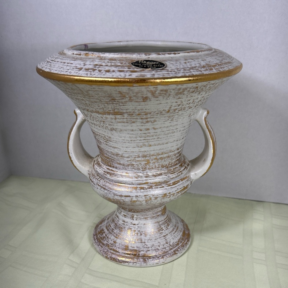 Elegant White and Gold Vase